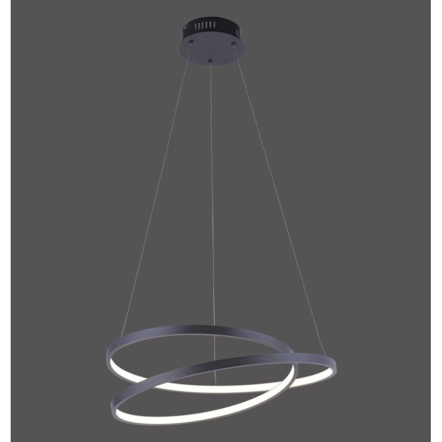 Paul Neuhaus 2472-18 - Dimbar LED-lampakrona med snöre ROMAN LED/30W/230V svart