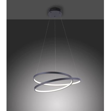 Paul Neuhaus 2472-18 - Dimbar LED-lampakrona med snöre ROMAN LED/30W/230V svart