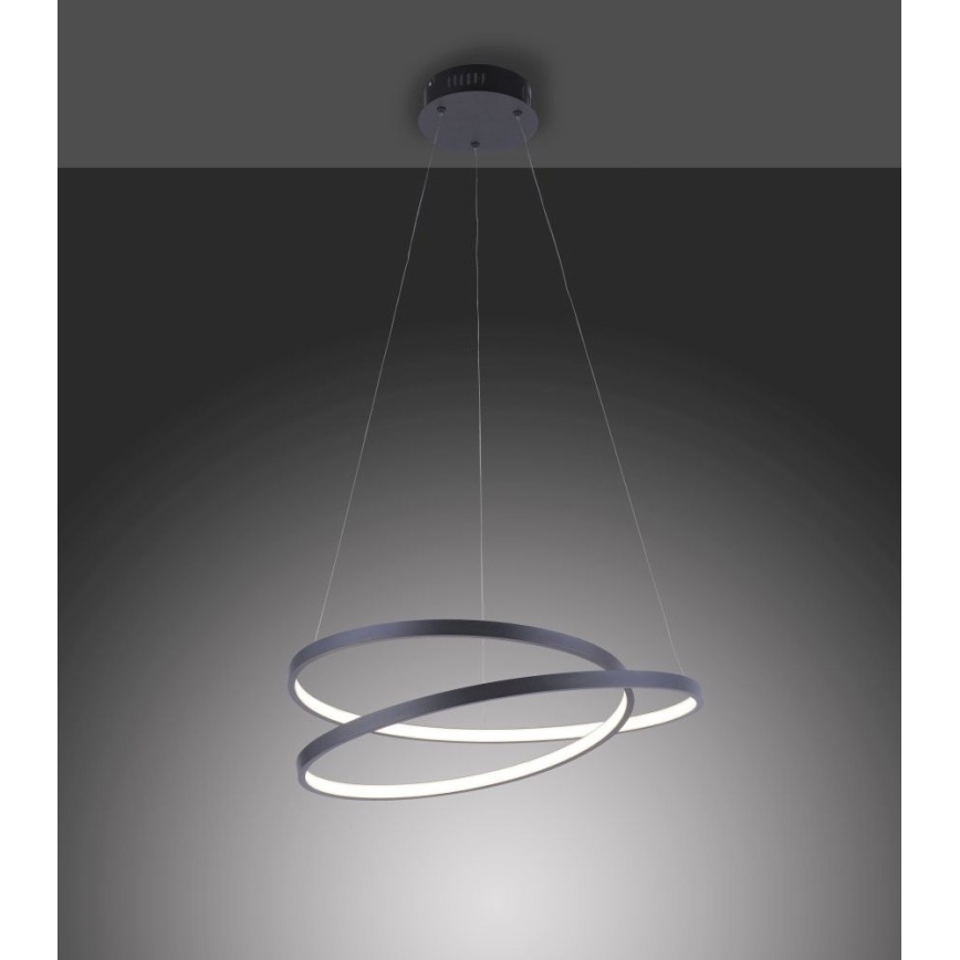 Paul Neuhaus 2472-18 - Dimbar LED-lampakrona med snöre ROMAN LED/30W/230V svart