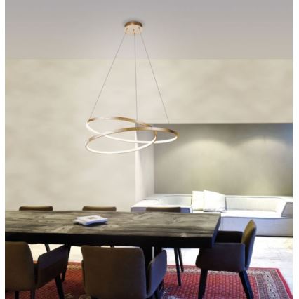 Paul Neuhaus 2474-12 - Dimbar LED-lampakrona med snöre ROMAN LED/40W/230V guld
