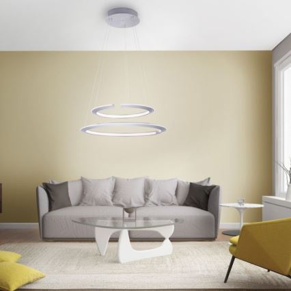 Paul Neuhaus 2491-55 - Dimbar LED-lampakrona med snöre ALESSA 2xLED/26W/230V + Fjärrstyrd