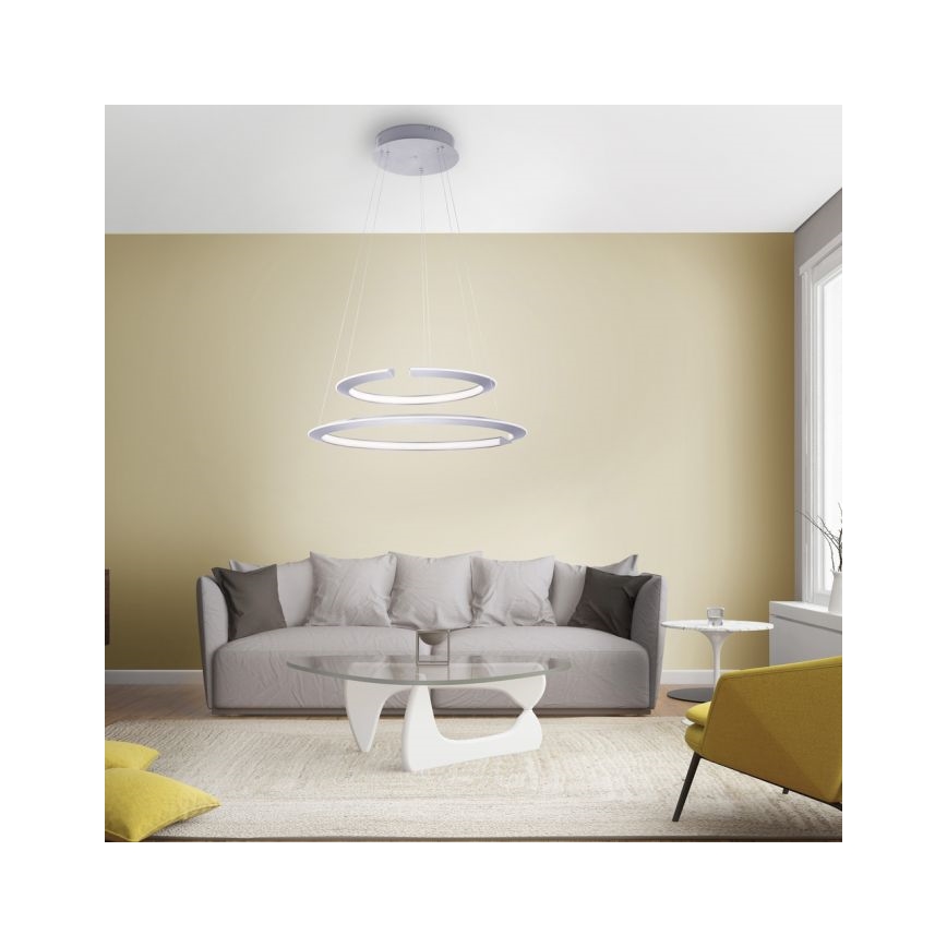 Paul Neuhaus 2491-55 - Dimbar LED-lampakrona med snöre ALESSA 2xLED/26W/230V + Fjärrstyrd