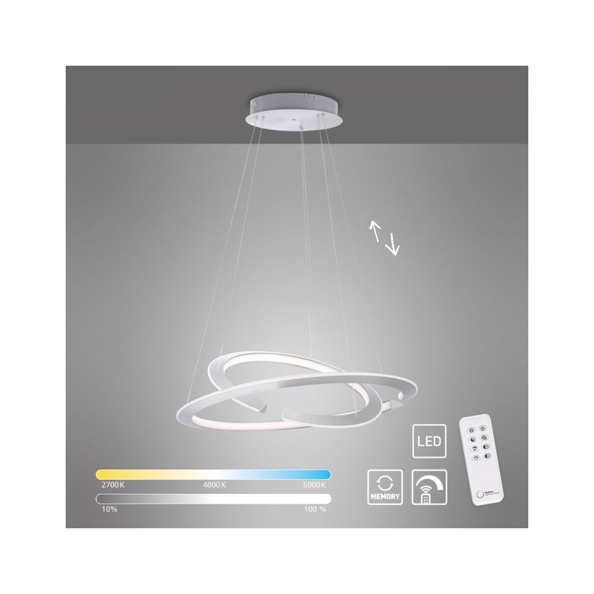 Paul Neuhaus 2491-55 - Dimbar LED-lampakrona med snöre ALESSA 2xLED/26W/230V + Fjärrstyrd