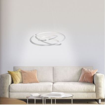 Paul Neuhaus 2493-55 - LED ljusreglerad ljuskrona på textilsladd ALESSA 3xLED/38W/230V + fjärrkontroll