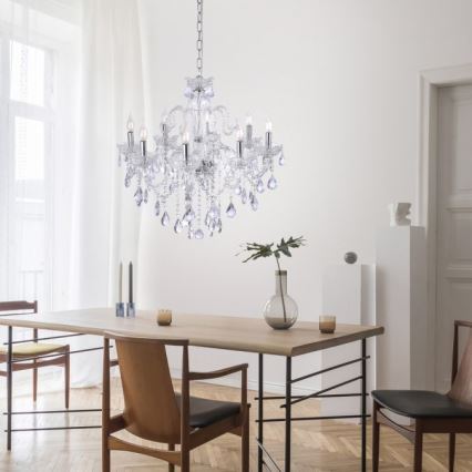 Paul Neuhaus 3081-00 - Kristallkrona med kedja GRACIA 8xE14/40W/230V