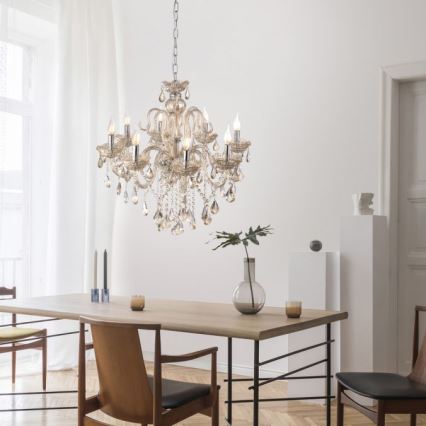Paul Neuhaus 3081-97 - Kristallkrona med kedja GRACIA 8xE14/40W/230V guld