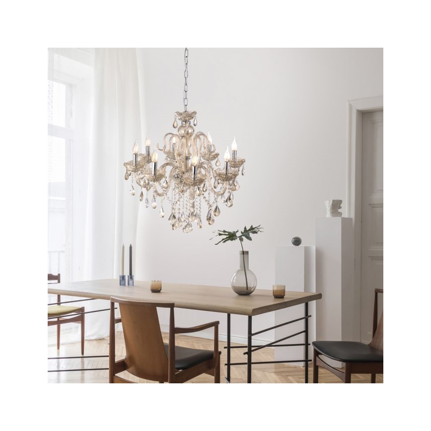 Paul Neuhaus 3081-97 - Kristallkrona med kedja GRACIA 8xE14/40W/230V guld