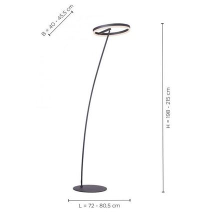 Paul Neuhaus 381-13 - LED ljusreglerad golvlampa  TITUS LED/19,5W/230V