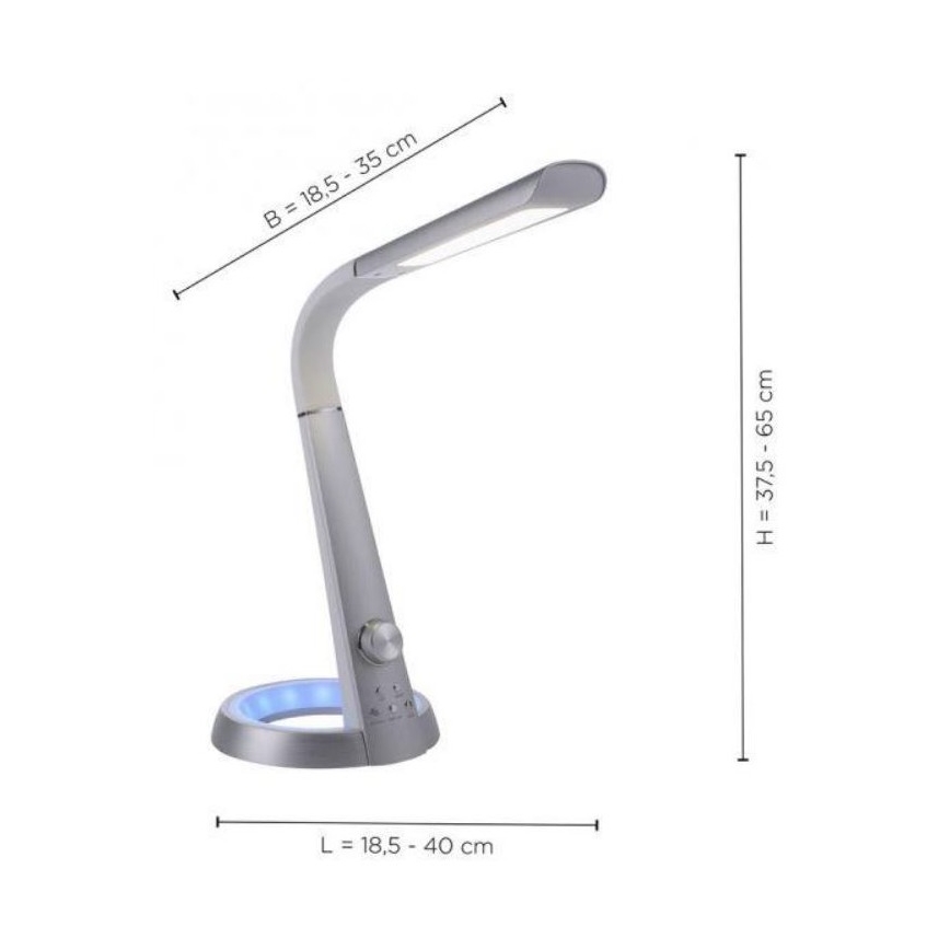 Paul Neuhaus 4591-95 - LED RGB ljusreglerad bordslampa  BILL LED/5,7W/230V 3000-6500K USB + LED/1,6W matt krom