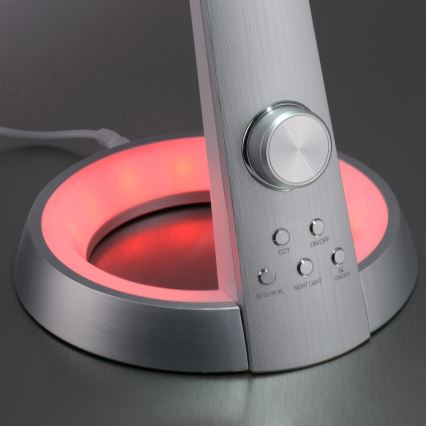Paul Neuhaus 4591-95 - LED RGB ljusreglerad bordslampa  BILL LED/5,7W/230V 3000-6500K USB + LED/1,6W matt krom
