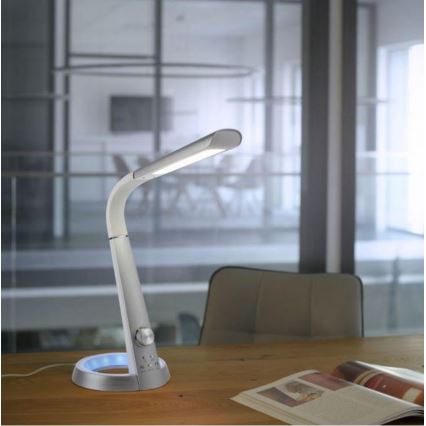Paul Neuhaus 4591-95 - LED RGB ljusreglerad bordslampa  BILL LED/5,7W/230V 3000-6500K USB + LED/1,6W matt krom