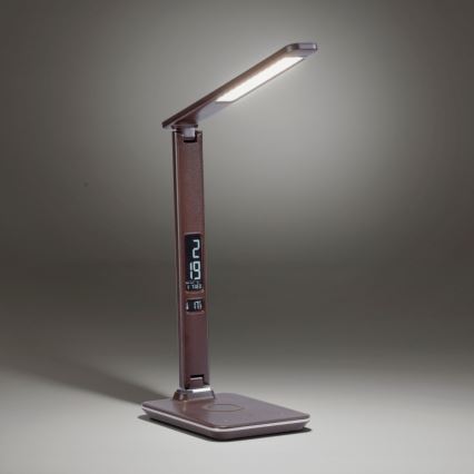 Paul Neuhaus 4595-23 - LED ljusreglerad touch bordslampa  med trådlös laddning  ADRIANO LED/5W/230V brun