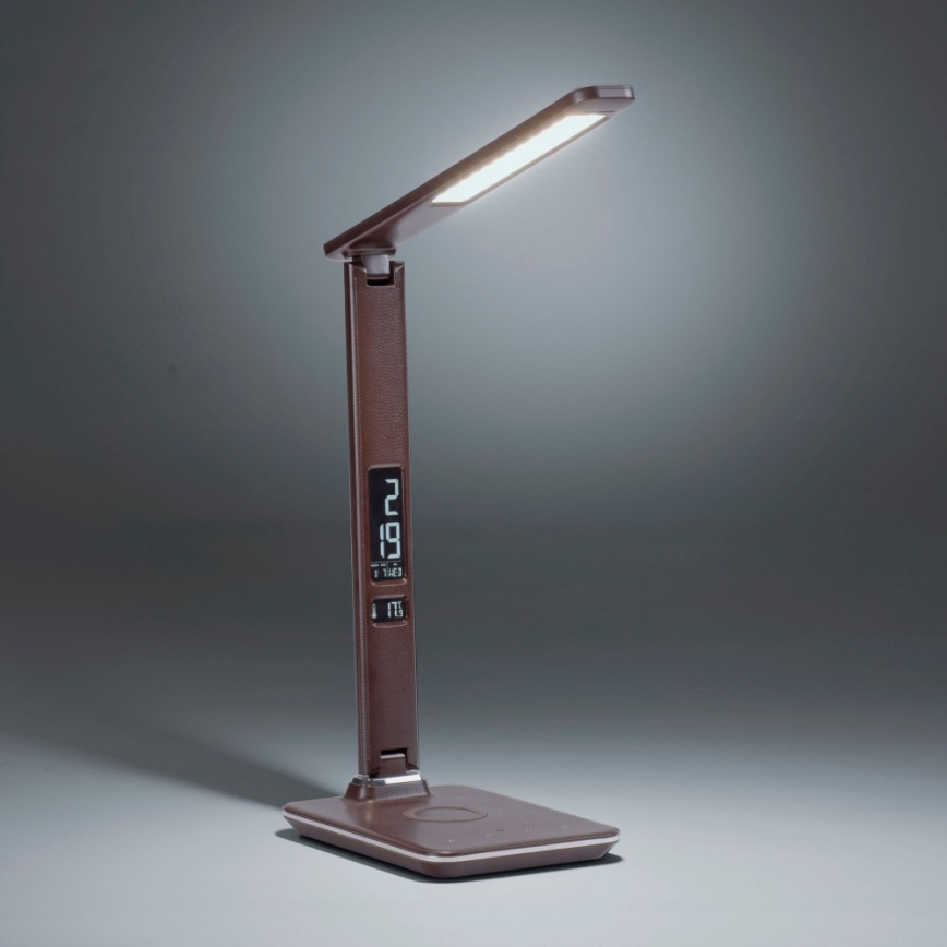 Paul Neuhaus 4595-23 - LED ljusreglerad touch bordslampa  med trådlös laddning  ADRIANO LED/5W/230V brun