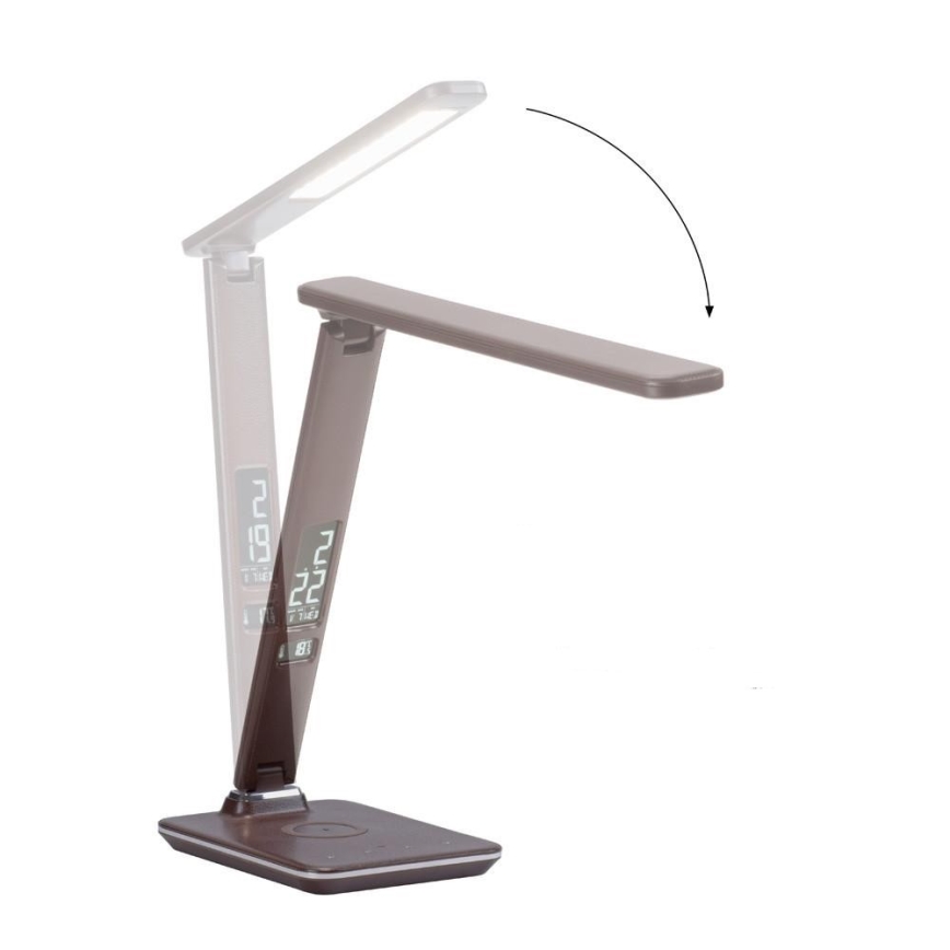 Paul Neuhaus 4595-23 - LED ljusreglerad touch bordslampa  med trådlös laddning  ADRIANO LED/5W/230V brun