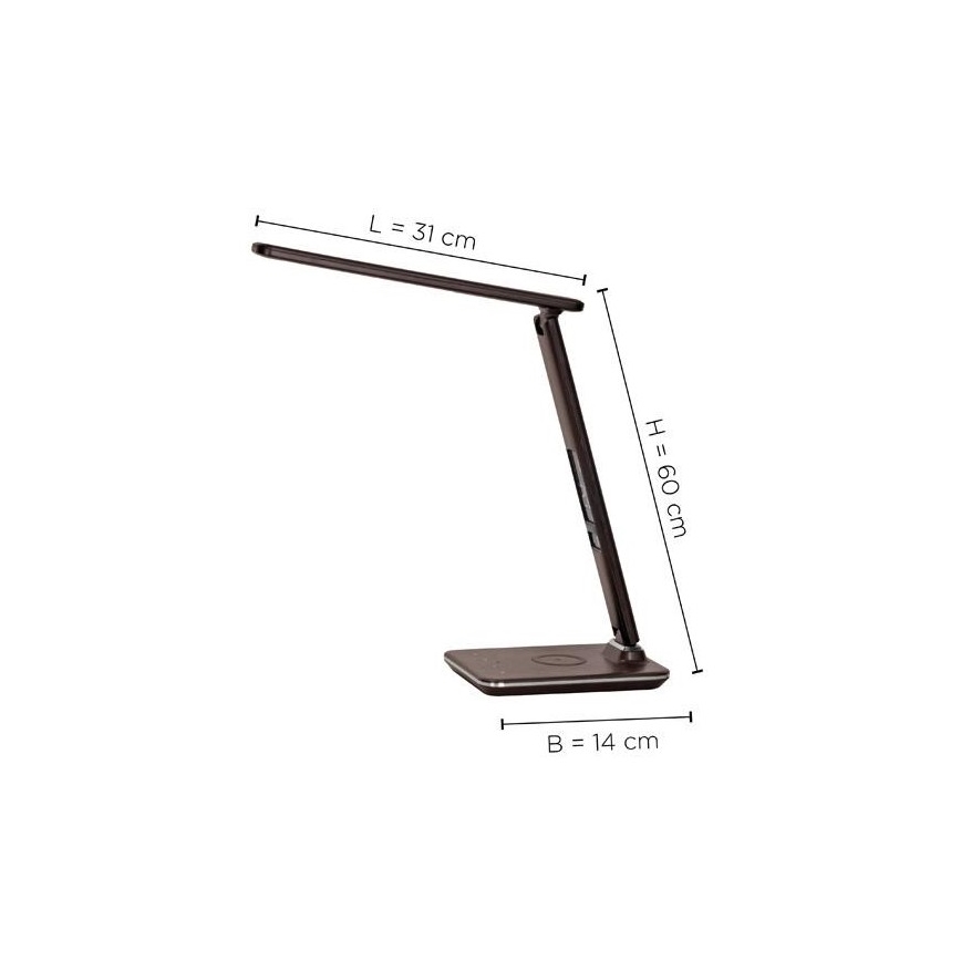 Paul Neuhaus 4595-23 - LED ljusreglerad touch bordslampa  med trådlös laddning  ADRIANO LED/5W/230V brun