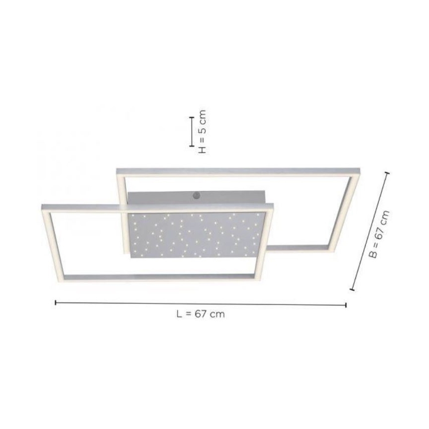 Paul Neuhaus 6024-55 - LED ljusreglerad fastsatt Ljuskrona  YUKI LED/49W/230V + fjärrkontroll 