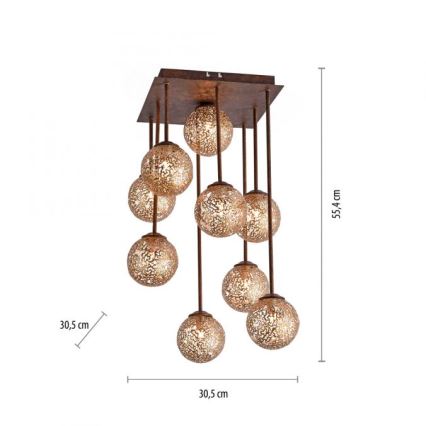 Paul Neuhaus 6238-48 - Pendelkrona GRETA 9xG9/40W/230V