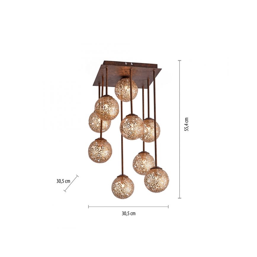 Paul Neuhaus 6238-48 - Pendelkrona GRETA 9xG9/40W/230V
