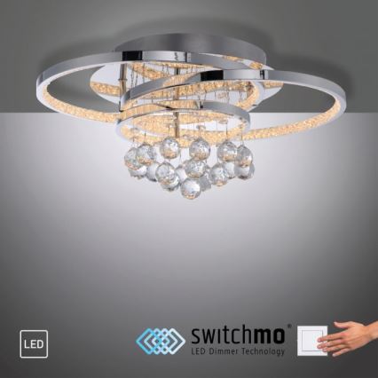 Paul Neuhaus 6267-17 - LED Dimbar taklampa ROTAZO LED/32W/230V diameter 45 cm skinande krom