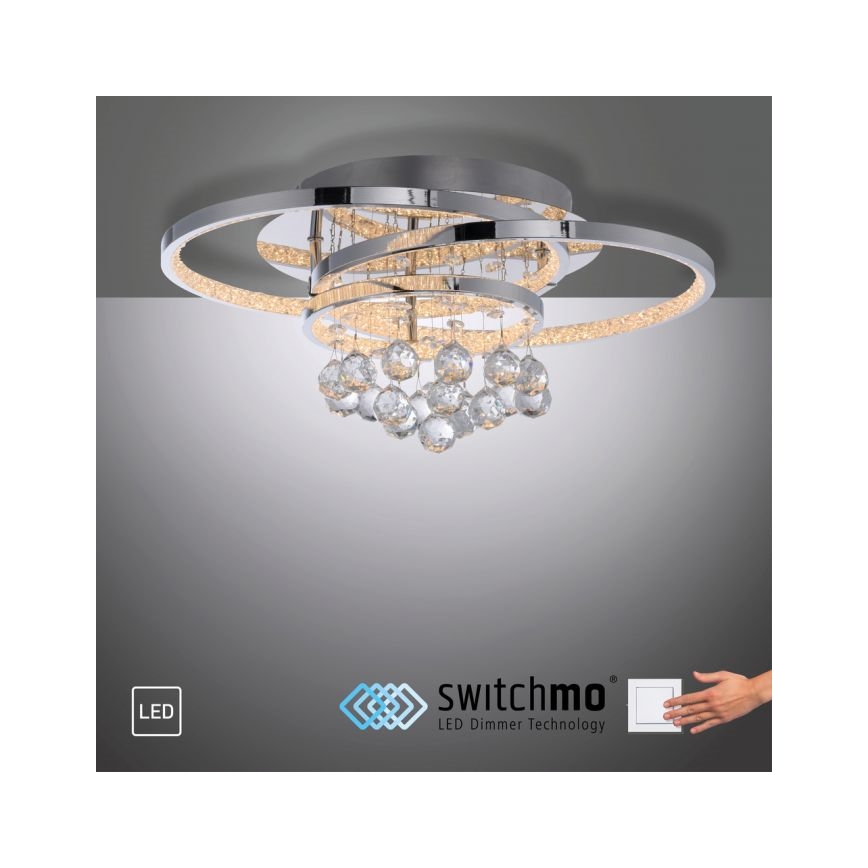 Paul Neuhaus 6267-17 - LED Dimbar taklampa ROTAZO LED/32W/230V diameter 45 cm skinande krom