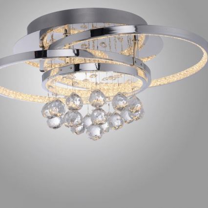 Paul Neuhaus 6267-17 - LED Dimbar taklampa ROTAZO LED/32W/230V diameter 45 cm skinande krom
