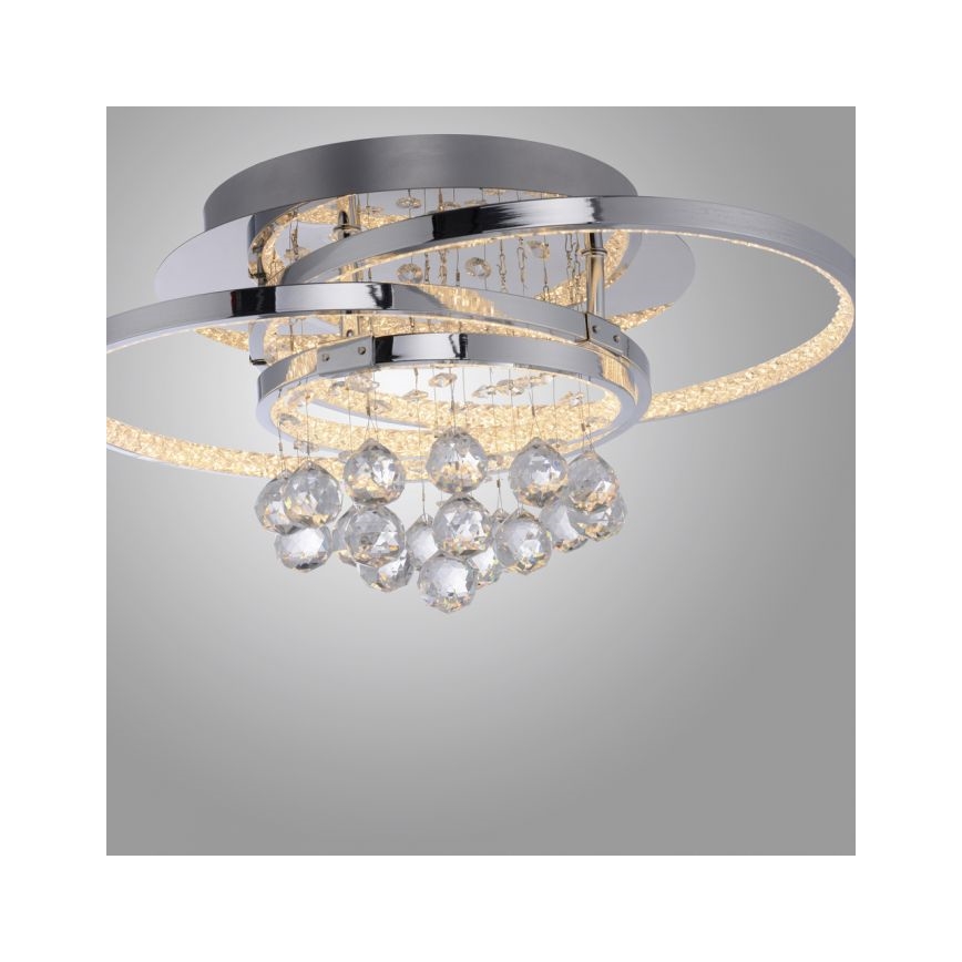 Paul Neuhaus 6267-17 - LED Dimbar taklampa ROTAZO LED/32W/230V diameter 45 cm skinande krom