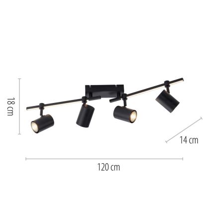 Paul Neuhaus 6525-18 - LED Spotlampa BARIK 4xGU10/4,5W/230V + LED/10W