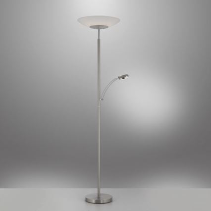 Paul Neuhaus 655-55 - LED Dimbar golvlampa ALFRED 1xLED/28W+1xLED/4W/230V skinande krom
