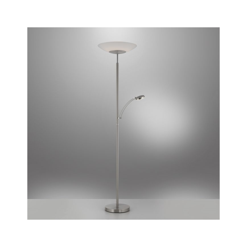 Paul Neuhaus 655-55 - LED Dimbar golvlampa ALFRED 1xLED/28W+1xLED/4W/230V skinande krom