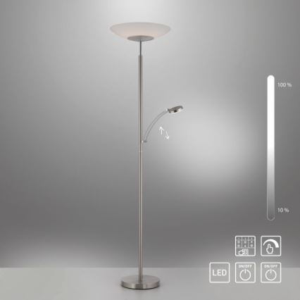 Paul Neuhaus 655-55 - LED Dimbar golvlampa ALFRED 1xLED/28W+1xLED/4W/230V skinande krom