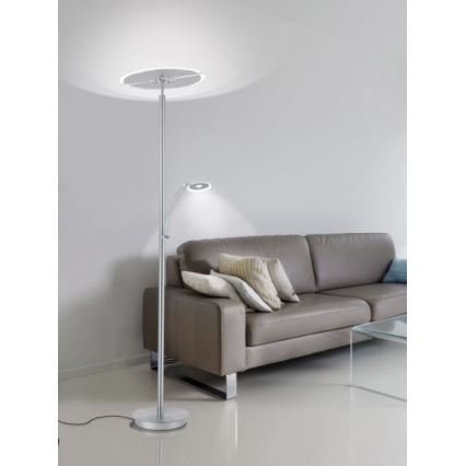 Paul Neuhaus 673-55 - LED Dimbar golvlampa ARTUR 2xLED/21W/230V+1xLED/6W skinande krom