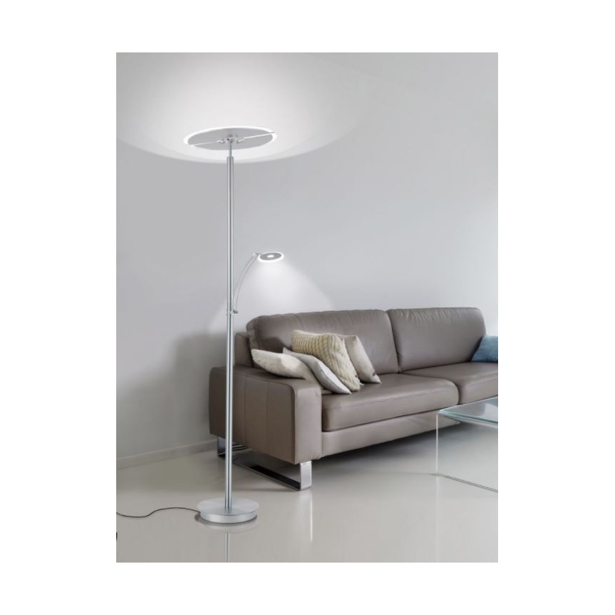 Paul Neuhaus 673-55 - LED Dimbar golvlampa ARTUR 2xLED/21W/230V+1xLED/6W skinande krom