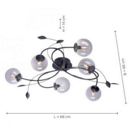Paul Neuhaus 6737-18 - LED fastsatt Ljuskrona  WIpåW 6xG9/3W/230V