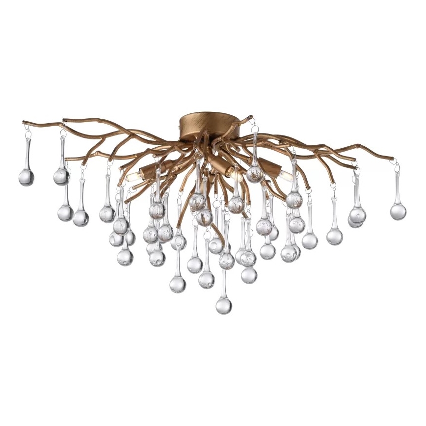 Paul Neuhaus 8090-11 - Ytmonterad ljuskrona ICICLE 4xG9/40W/230V 30x60 cm mässing