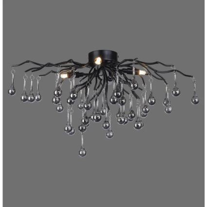 Paul Neuhaus 8090-18 - Ytmonterad taklampa ICICLE 4xG9/40W/230V 30x60 cm svart