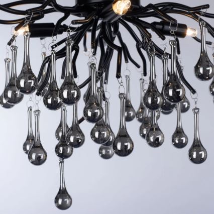 Paul Neuhaus 8090-18 - Ytmonterad taklampa ICICLE 4xG9/40W/230V 30x60 cm svart