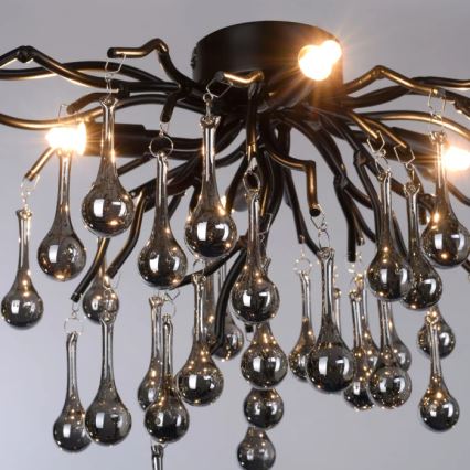 Paul Neuhaus 8090-18 - Ytmonterad taklampa ICICLE 4xG9/40W/230V 30x60 cm svart