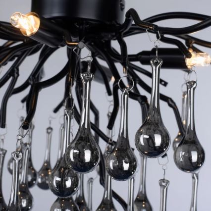Paul Neuhaus 8090-18 - Ytmonterad taklampa ICICLE 4xG9/40W/230V 30x60 cm svart