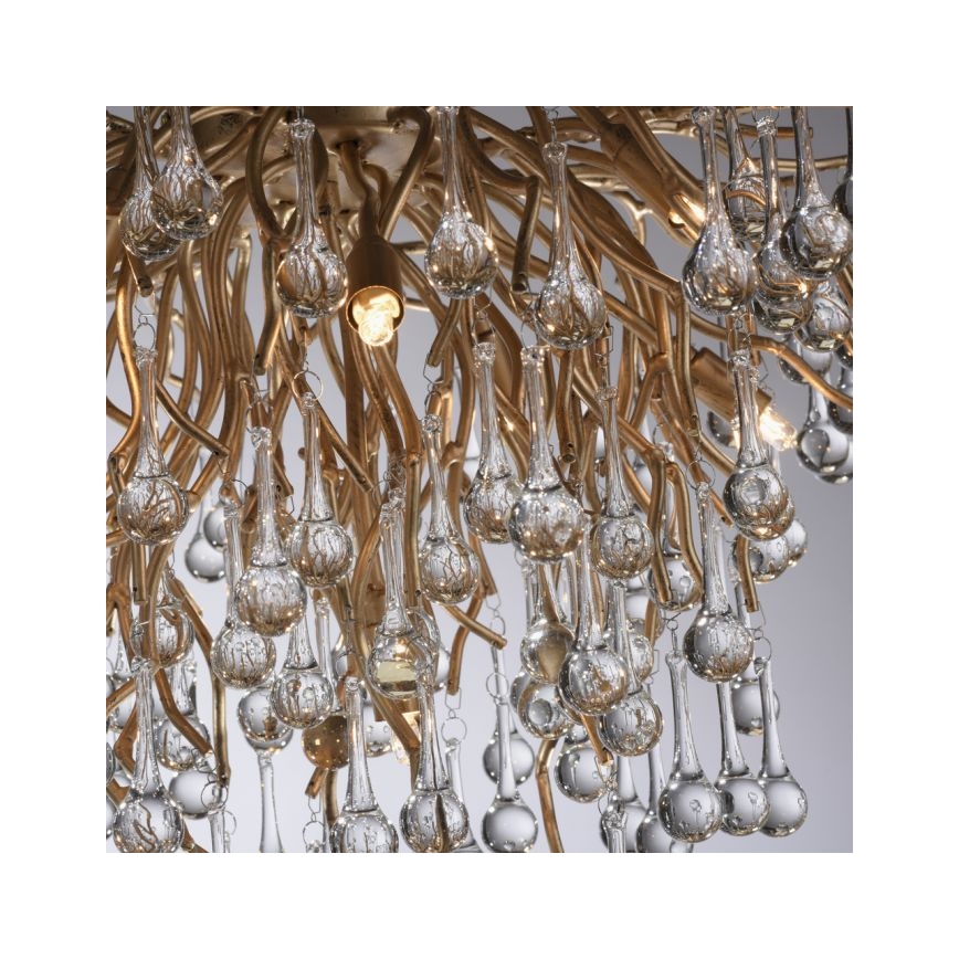 Paul Neuhaus 8091-11 - Ytmonterad ljuskrona ICICLE 9xG9/40W/230V diameter 50 cm mässing