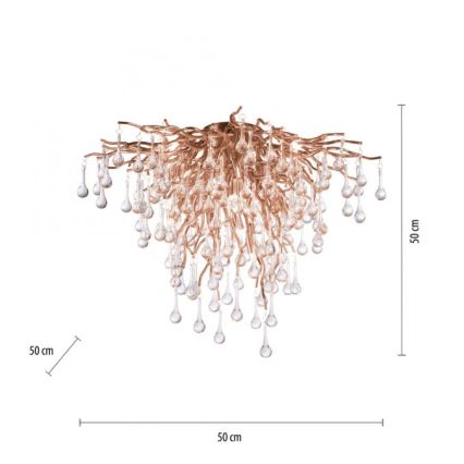 Paul Neuhaus 8091-11 - Ytmonterad ljuskrona ICICLE 9xG9/40W/230V diameter 50 cm mässing