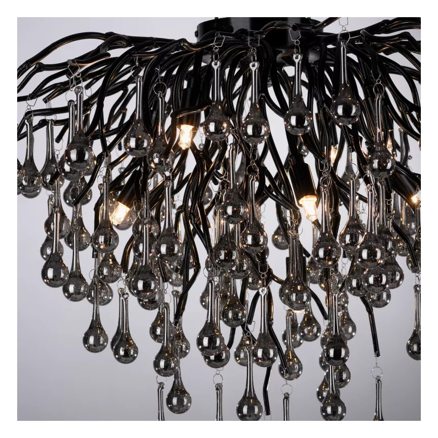 Paul Neuhaus 8091-18 - Ytmonterad taklampa ICICLE 9xG9/40W/230V Ø 50 cm svart