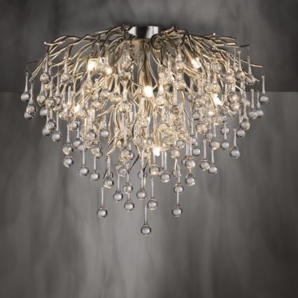 Paul Neuhaus 8091-55 - Ytmonterad ljuskrona ICICLE 9xG9/40W/230V diameter 50 cm skinande krom