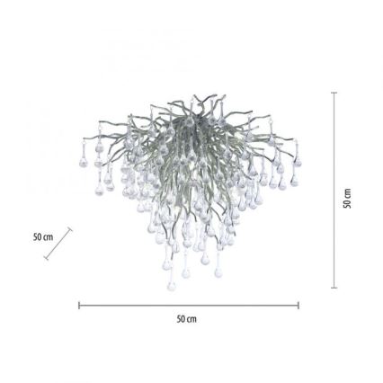 Paul Neuhaus 8091-55 - Ytmonterad ljuskrona ICICLE 9xG9/40W/230V diameter 50 cm skinande krom