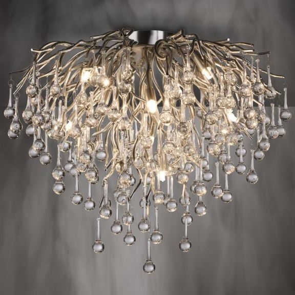 Paul Neuhaus 8091-55 - Ytmonterad ljuskrona ICICLE 9xG9/40W/230V diameter 50 cm skinande krom