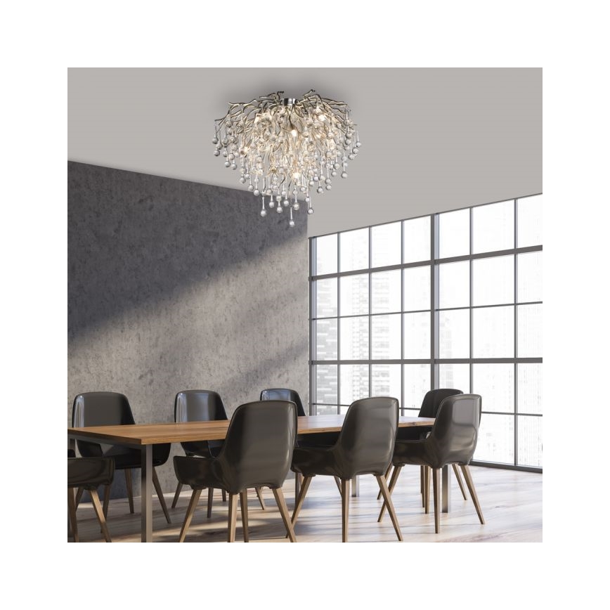 Paul Neuhaus 8091-55 - Ytmonterad ljuskrona ICICLE 9xG9/40W/230V