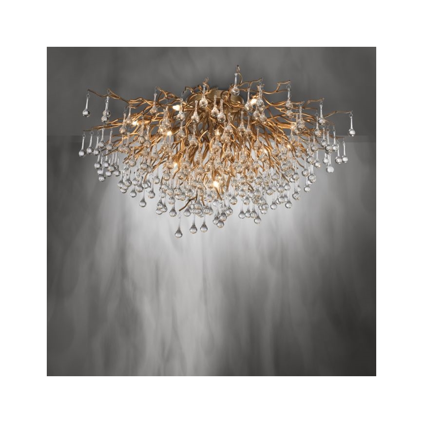 Paul Neuhaus 8092-11 - Ytmonterad ljuskrona ICICLE 14xG9/40W/230V diameter 100 cm mässing