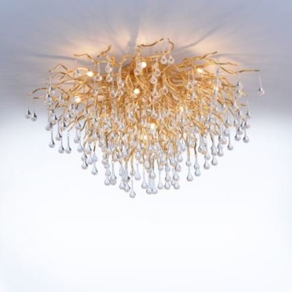 Paul Neuhaus 8092-11 - Ytmonterad ljuskrona ICICLE 14xG9/40W/230V diameter 100 cm mässing