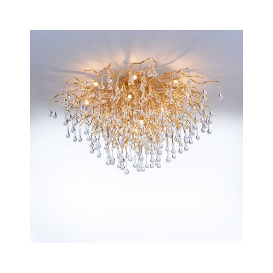 Paul Neuhaus 8092-11 - Ytmonterad ljuskrona ICICLE 14xG9/40W/230V diameter 100 cm mässing