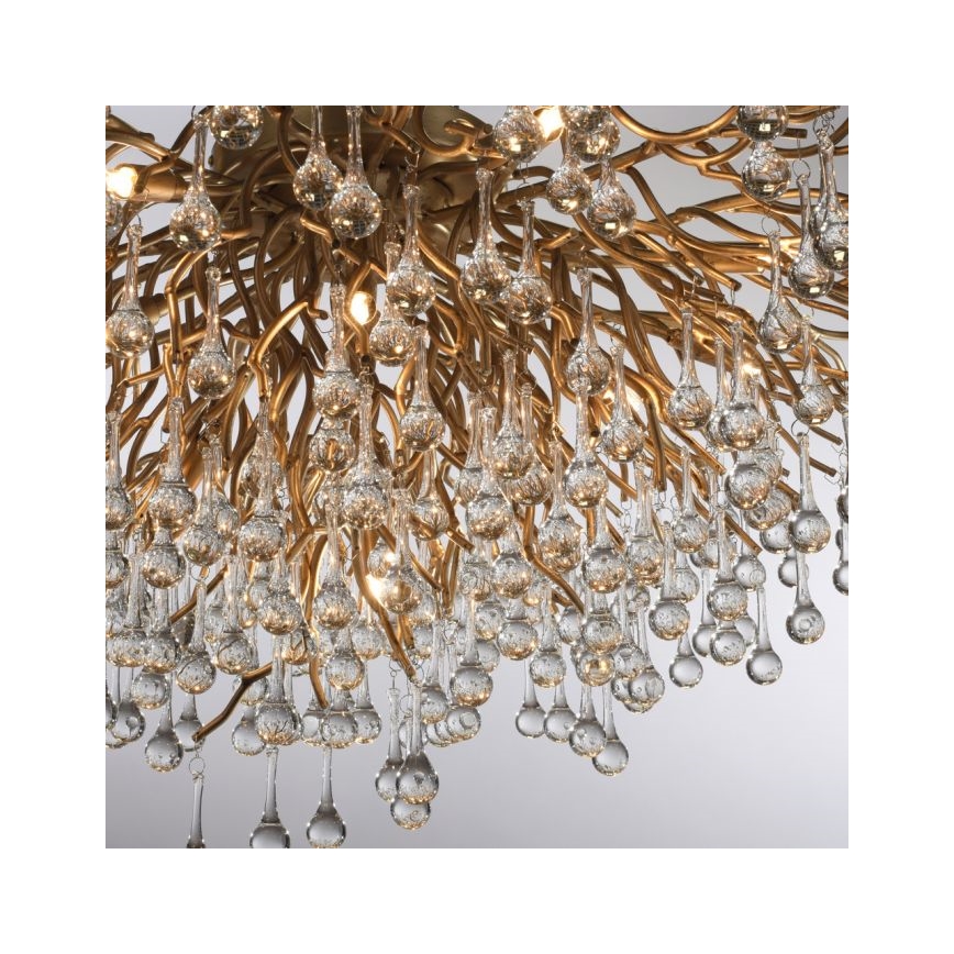 Paul Neuhaus 8092-11 - Ytmonterad ljuskrona ICICLE 14xG9/40W/230V diameter 100 cm mässing