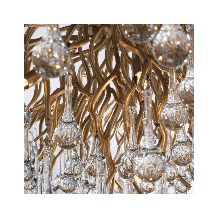 Paul Neuhaus 8092-11 - Ytmonterad ljuskrona ICICLE 14xG9/40W/230V diameter 100 cm mässing
